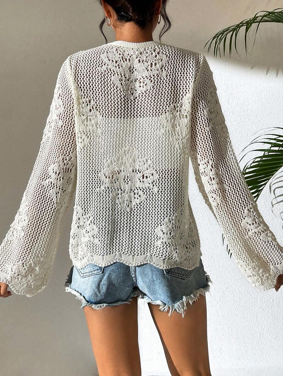 SHEIN BEŻOWY SWETER WIĄZANIE S06__XL
