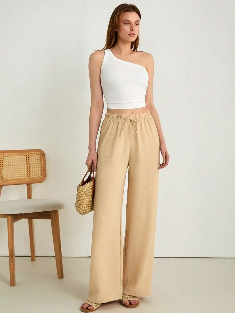 SHEIN BEŻOWE SPODNIE CASUAL S06__M