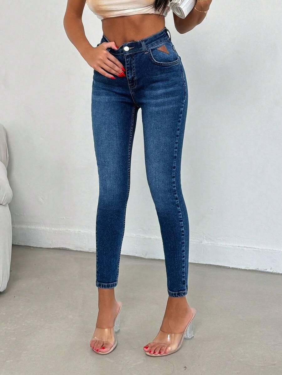 SHEIN NIEBIESKIE SPODNIE JEANS RURKI S06__S