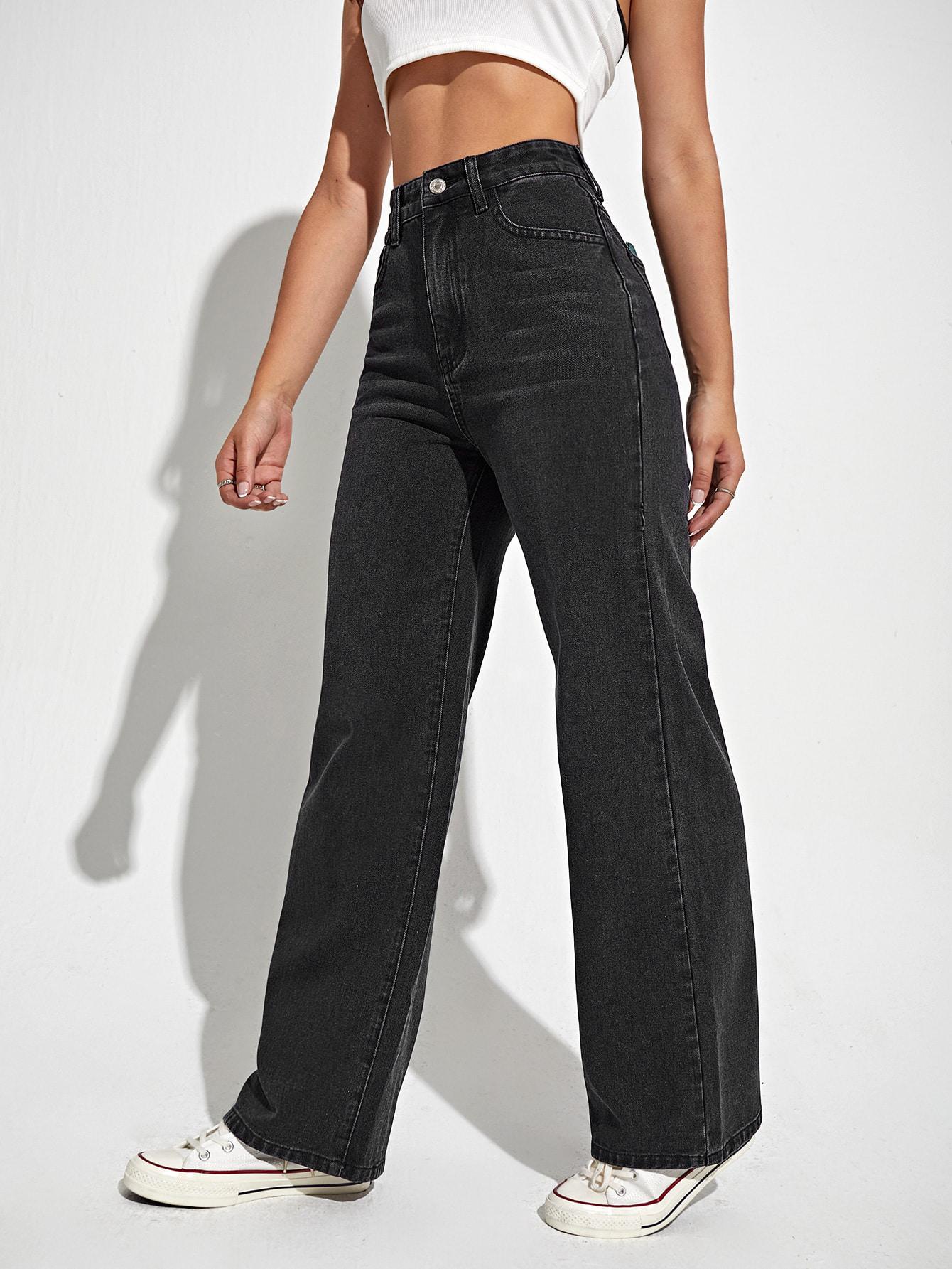SHEIN CZARNE SPODNIE JEANS S06__46