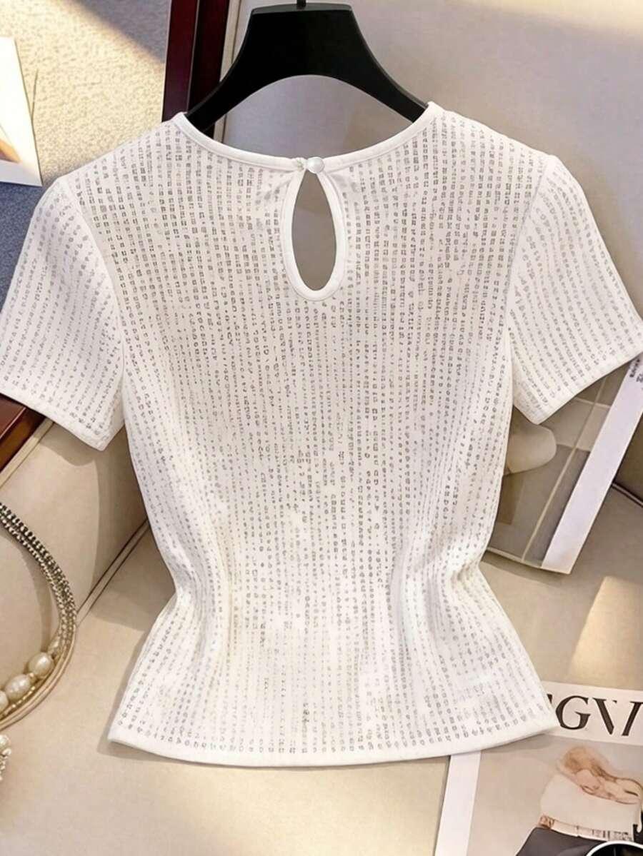 GLOWEVE CURVE BIAŁA BLUZKA CEKINY S06__52