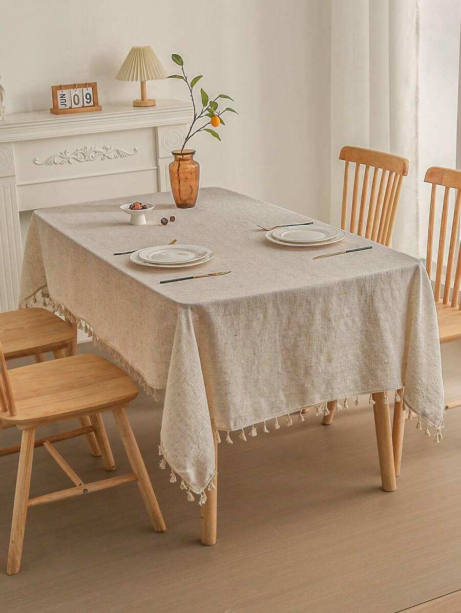 SHEIN BEŻOWY OBRUS NA STÓŁ S07__140X220