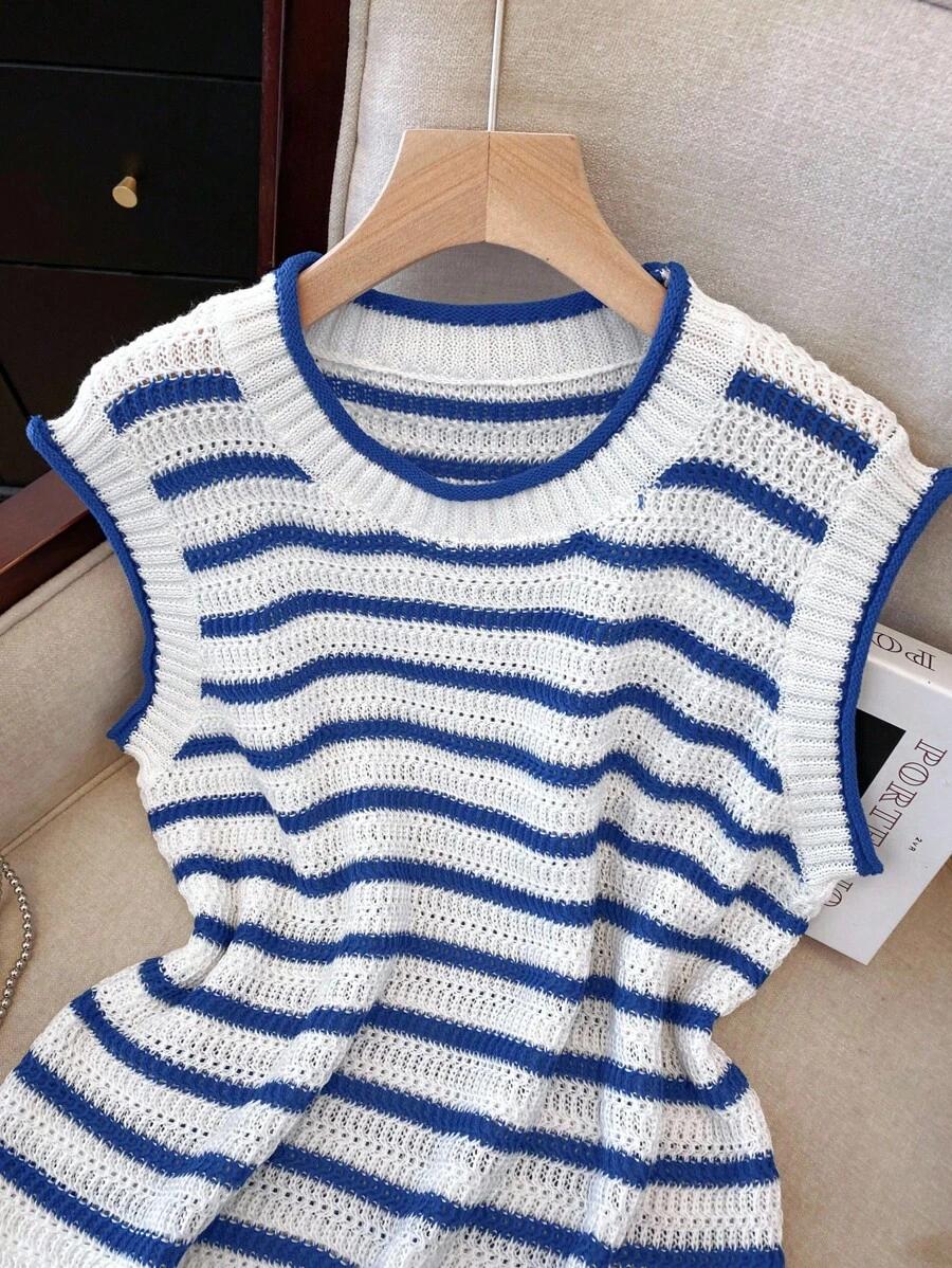 SHEIN DZIANINOWA BLUZKA W PASKI S06__XXL