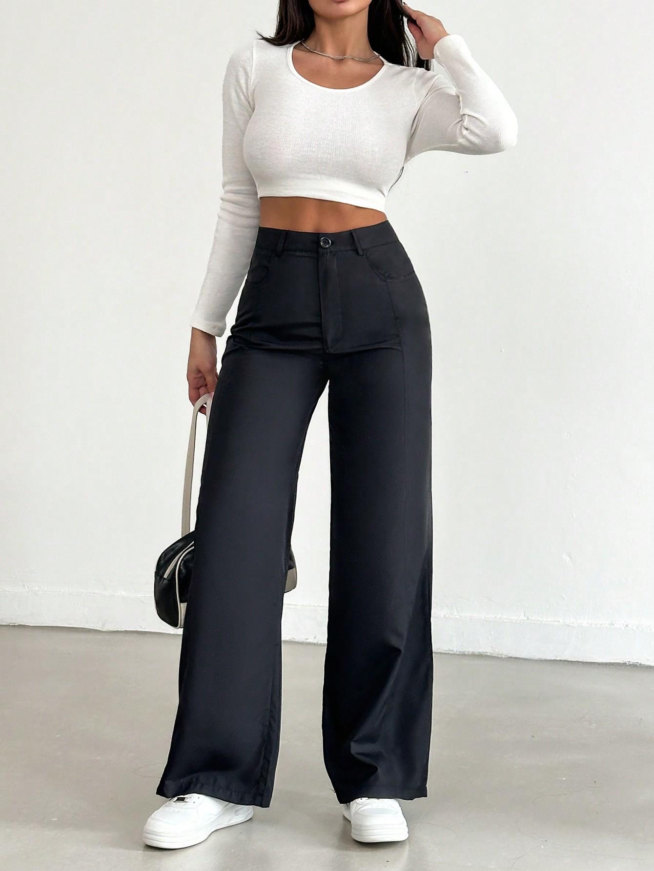 SHEIN CZARNE SPODNIE CASUAL S06__M