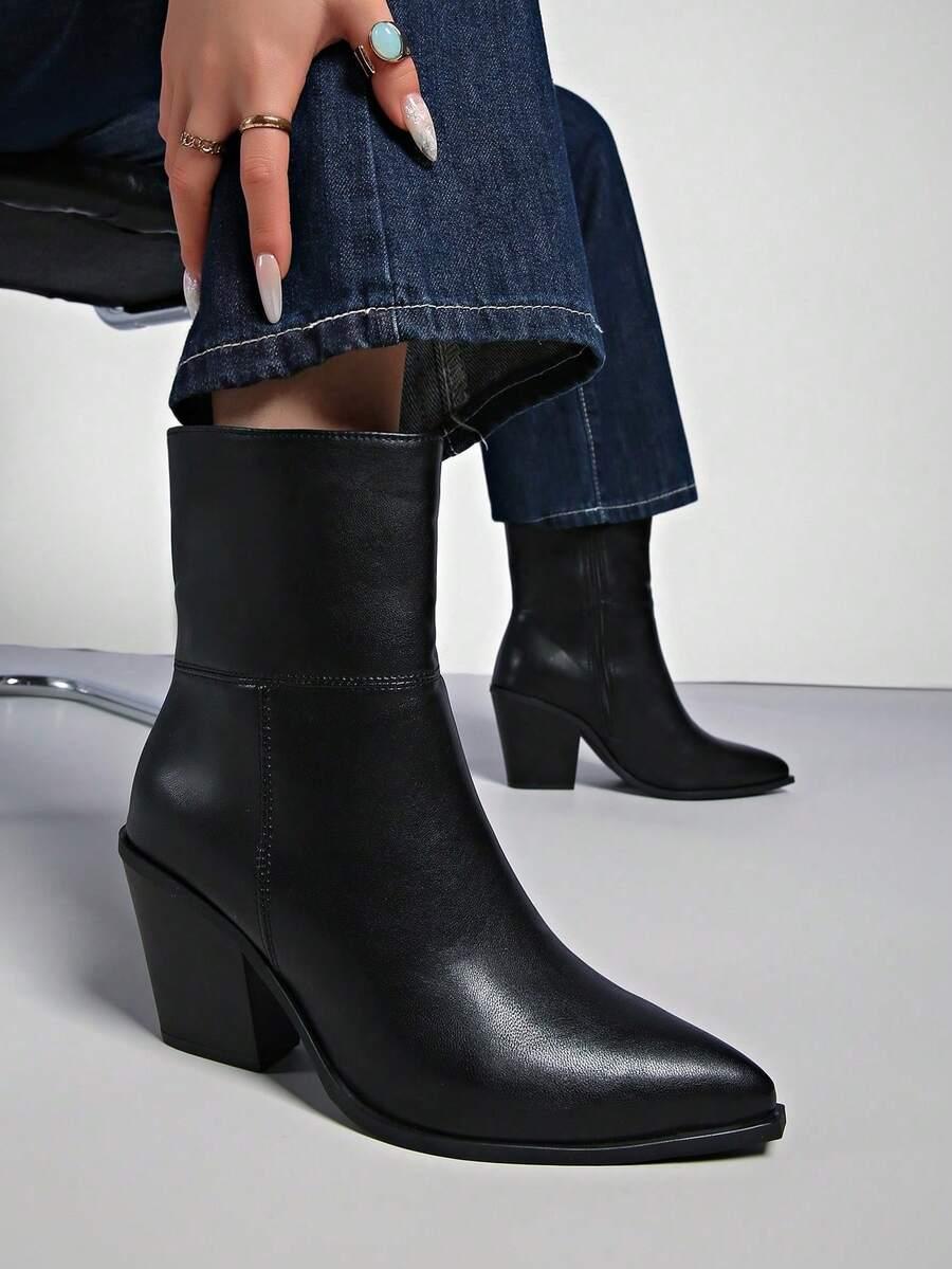 SHEIN CZARNE BOTKI ZAMEK W01__36,5