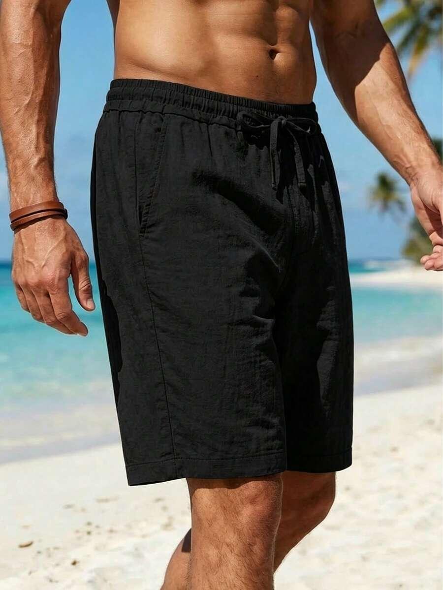 SHEIN CZARNE SPODENKI KIESZENIE S06__L