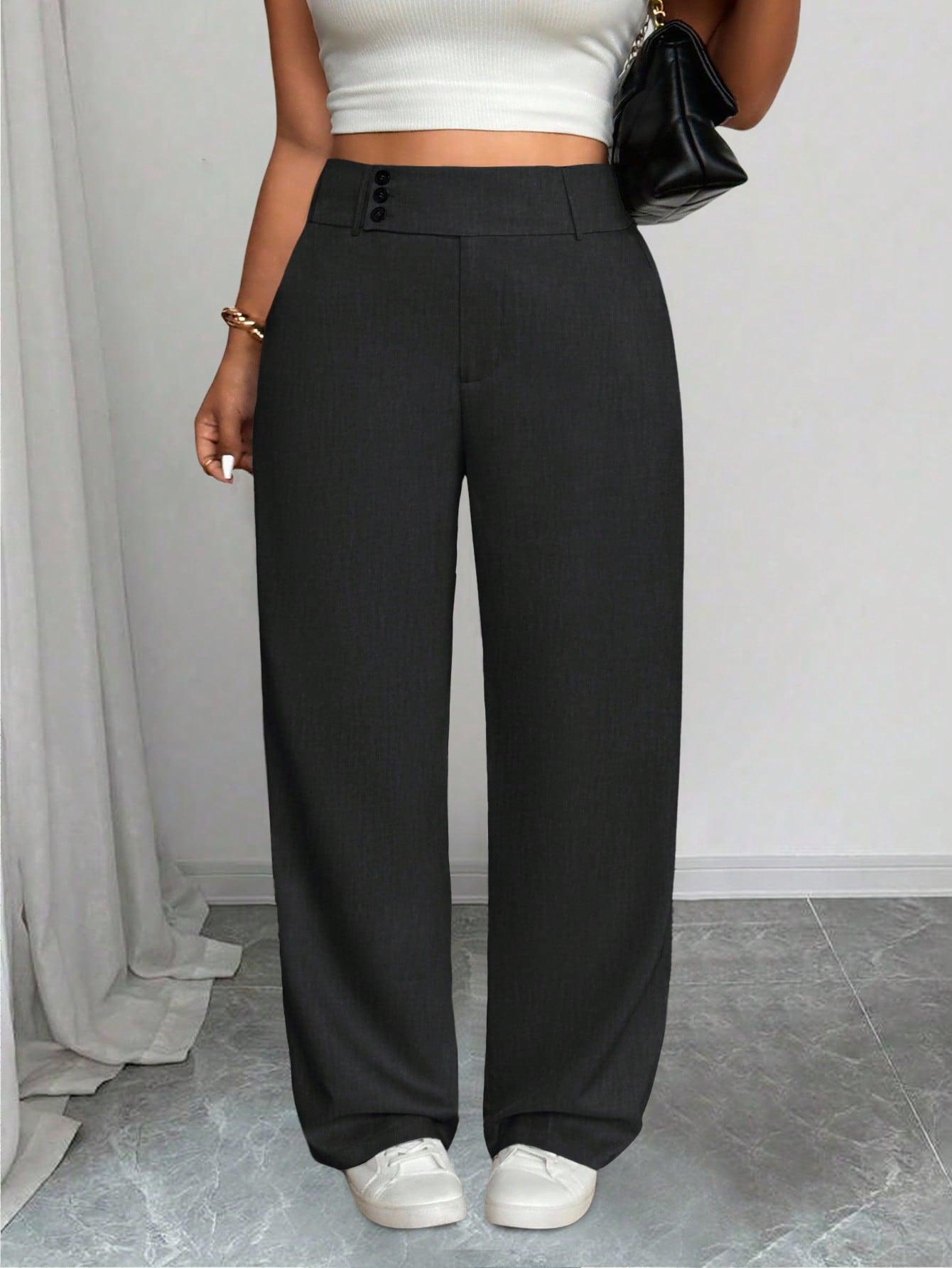 SHEIN CZARNE SPODNIE SZEROKIE NOGAWKI S06__52