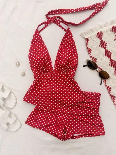 SHEIN STRÓJ KĄPIELOWY SPODENKI TOP KOMPLET S09__XS