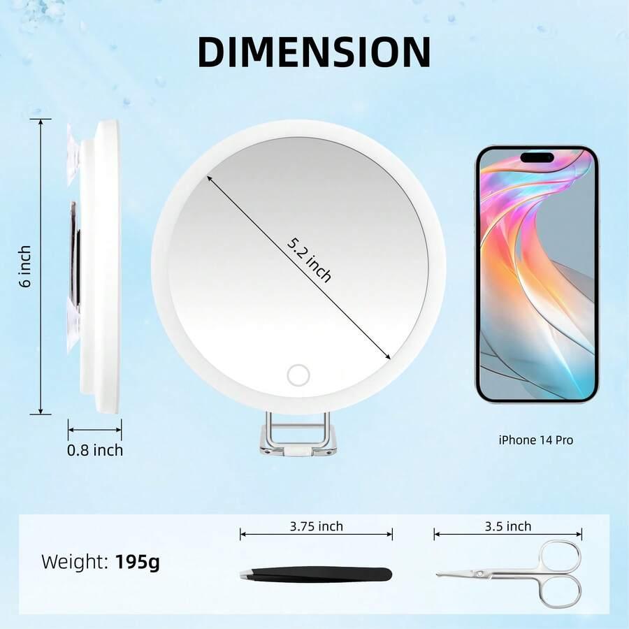 SHEIN RÓŻOWE LUSTERKO LED S07__12,7CM