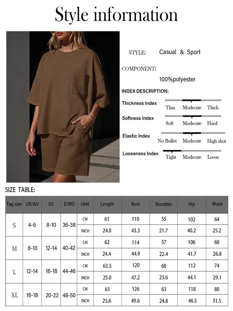 SHEIN BRĄZOWY KOMPLET SPODENKI BLUZKA S06__XL