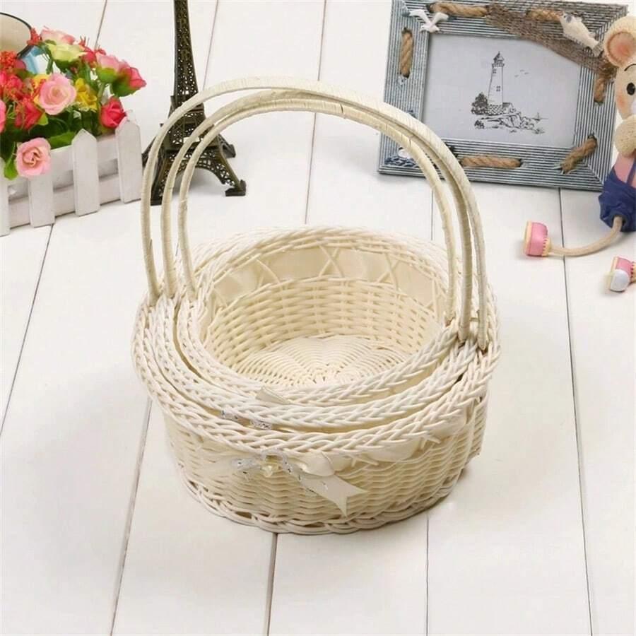 SHEIN BIAŁY KOSZ Z UCHWYTEM S07__18X8CM