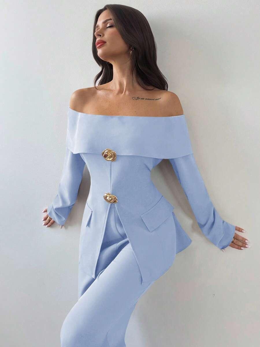 FIRERIE NIEBIESKA BLUZKA SPODNIE KOMPLET S06__L