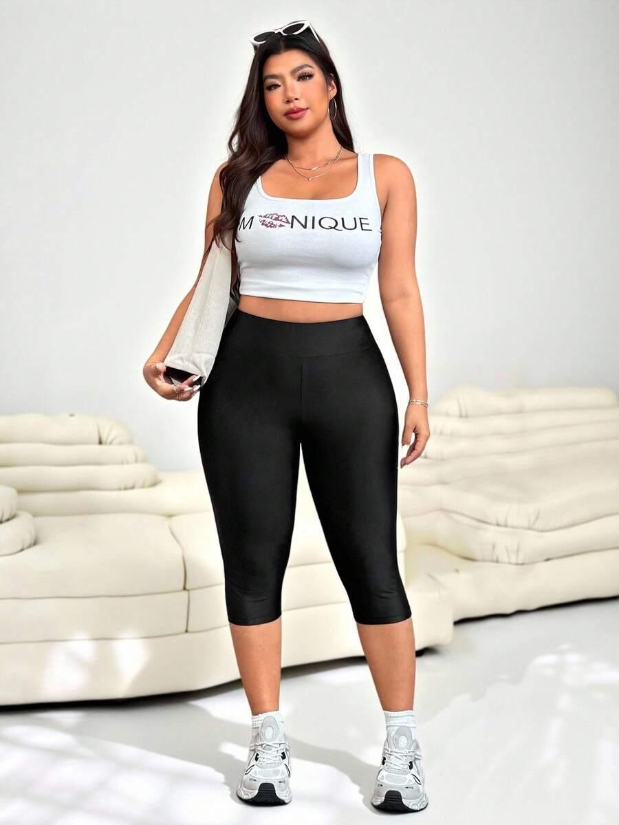 SHEIN CZARNE LEGGINSY NOGAWKA 3/4 S06__50