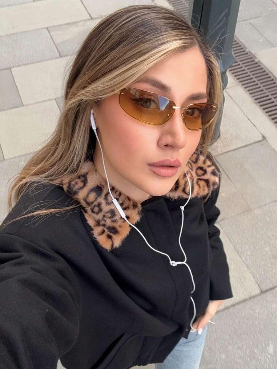 SHEIN BRĄZOWE OKULARY PRZECIWSŁONECZNE S07