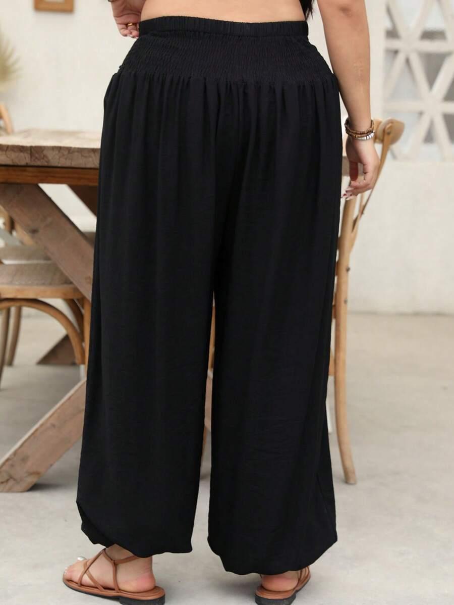 SHEIN PLISOWANE CZARNE SPODNIE CASUAL S09__52