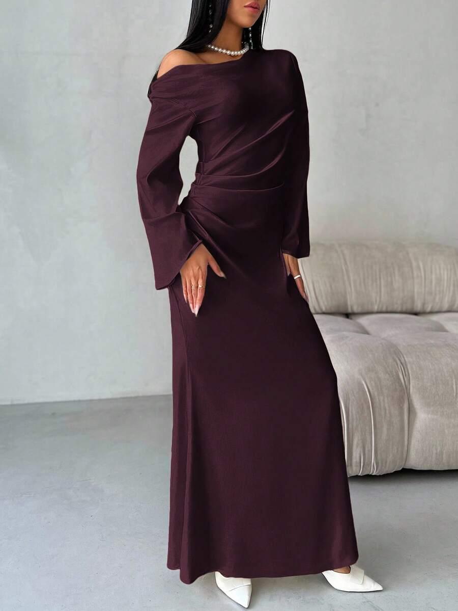 SHEIN BORDOWA MAXI SUKIENKA
