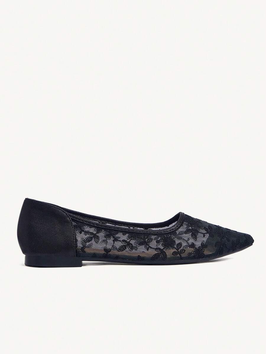 SHEIN CZARNE BALERINY SZPIC S06__38