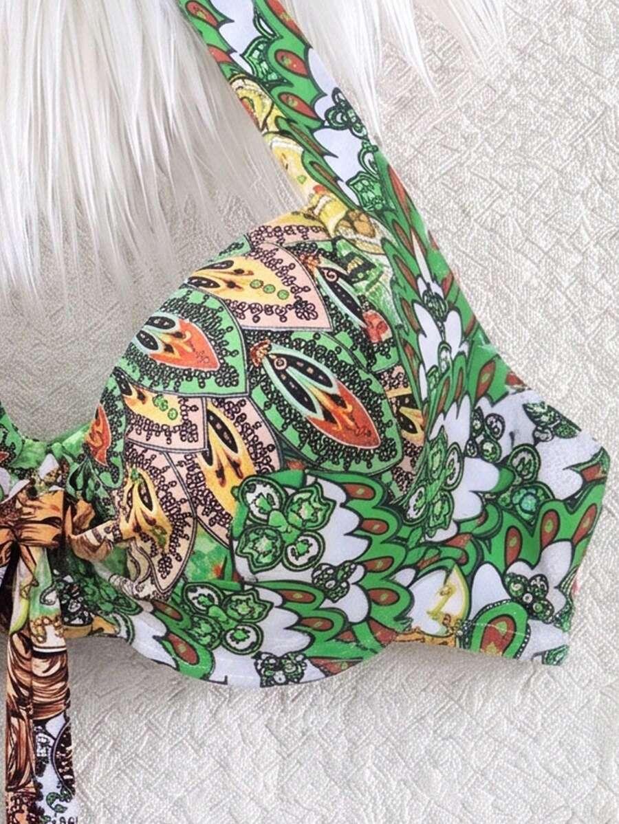 SHEIN STRÓJ KĄPIELOWY DWUCZĘŚCIOWY WZÓR S09__S
