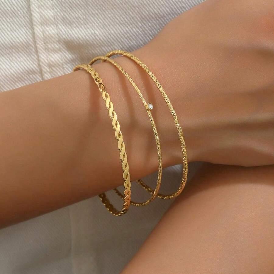 SHEIN ZŁOTA BRANSOLETKA POŁYSK 4-PACK S07