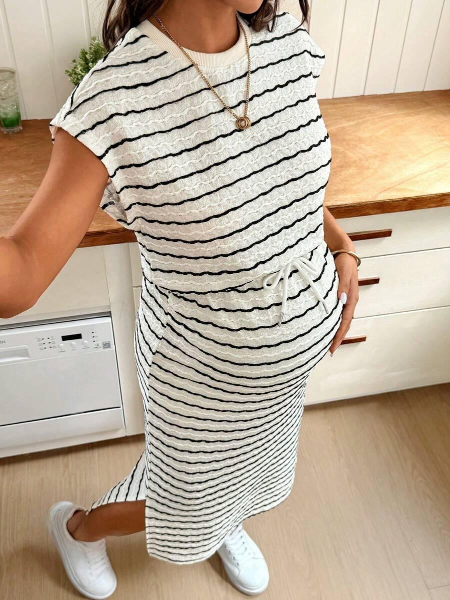 SHEIN SUKIENKA CIĄŻOWA W PASKI S06__XL