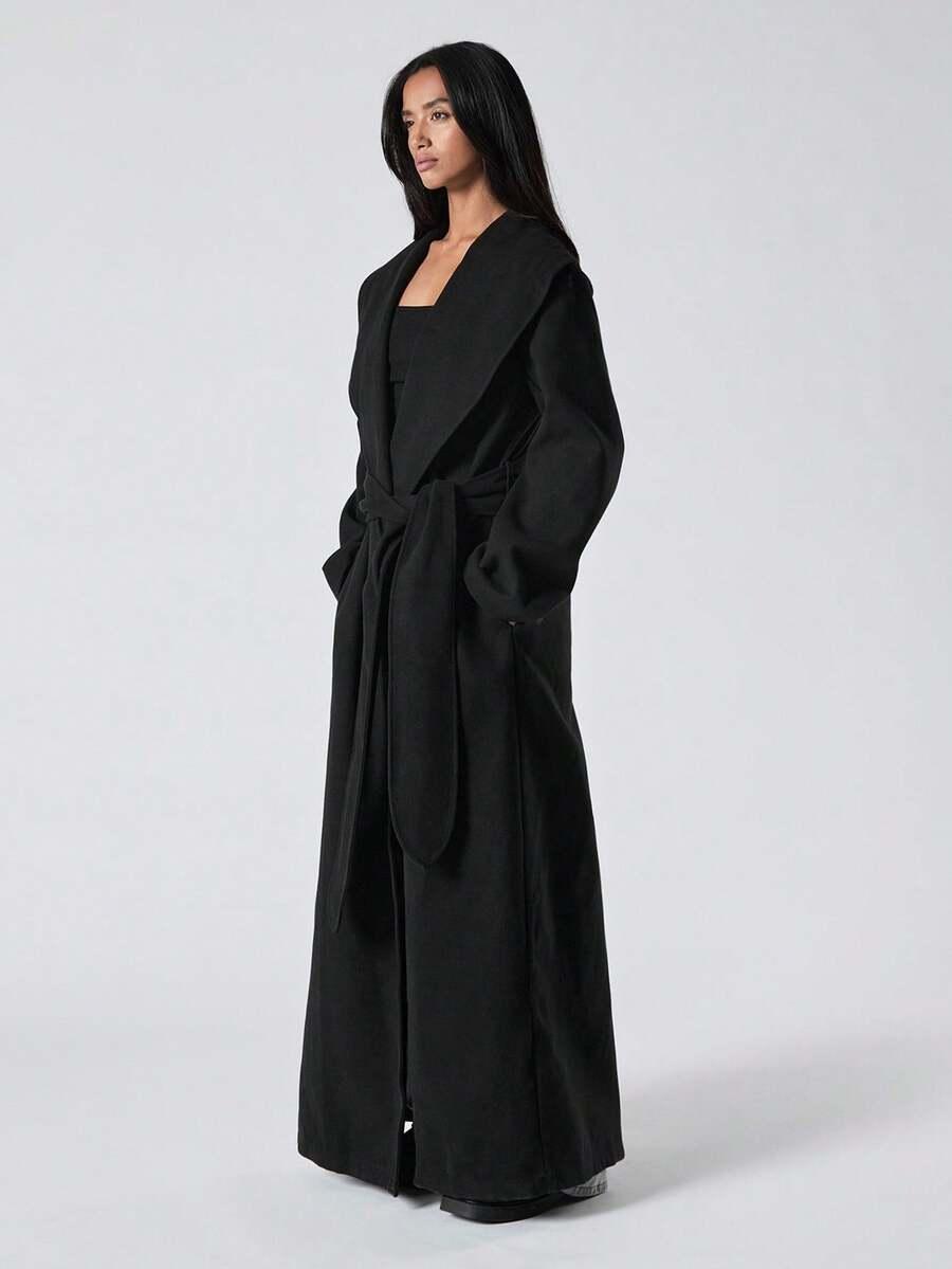 SHEIN CZARNY KLASYCZNY PŁASZCZ W01__48