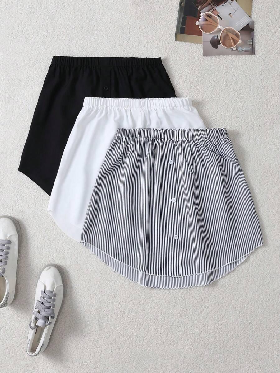 SHEIN MINI SPÓDNICA GUZIKI 3 PACK PK01__S