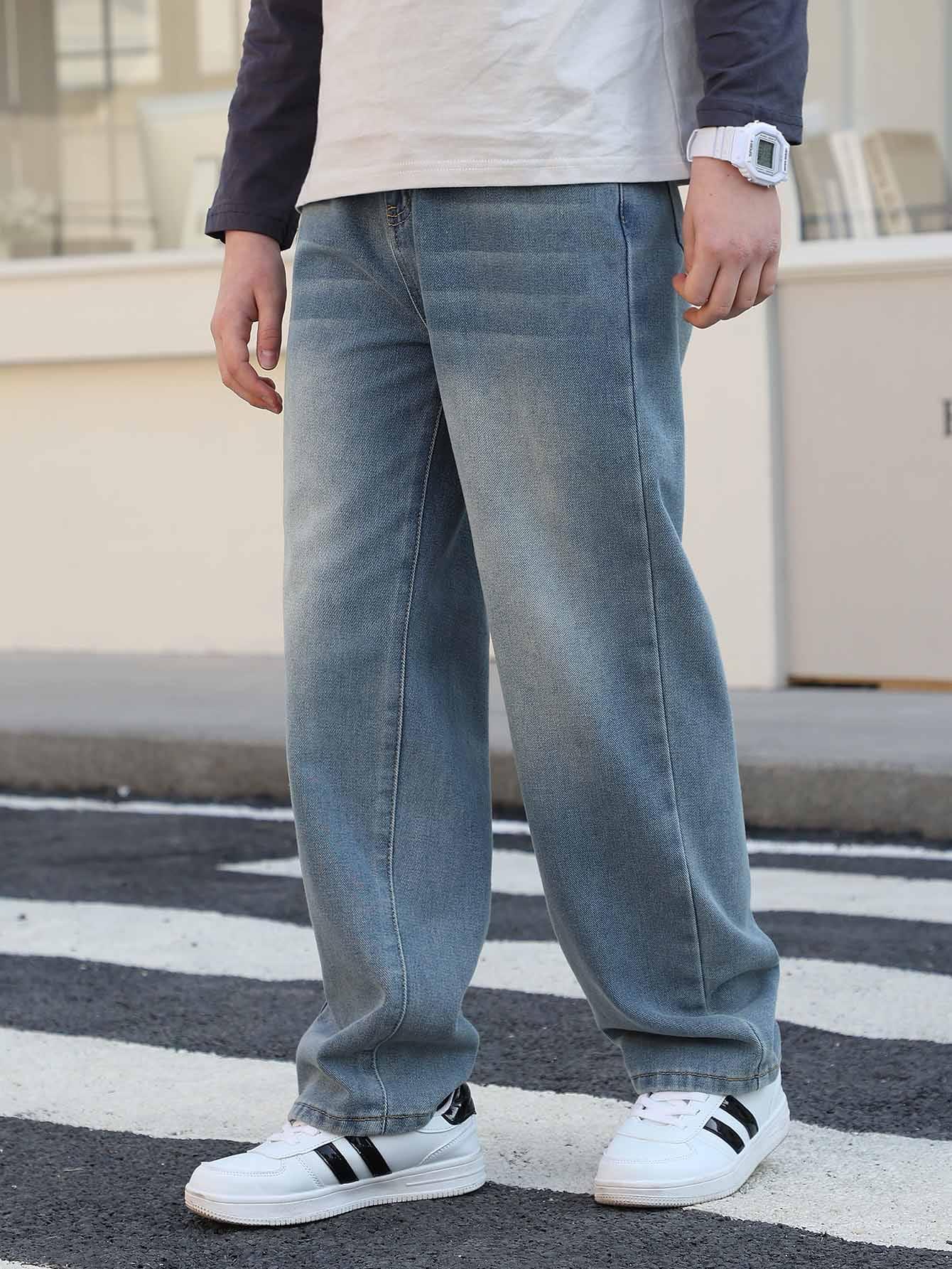 SHEIN NIEBIESKIE SPODNIE JEANS S06__158/164