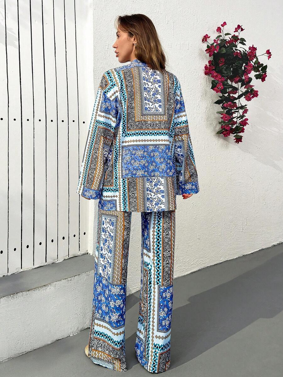 EURMUSE KOMPLET SPODNIE KOSZULA TOP S09__XL