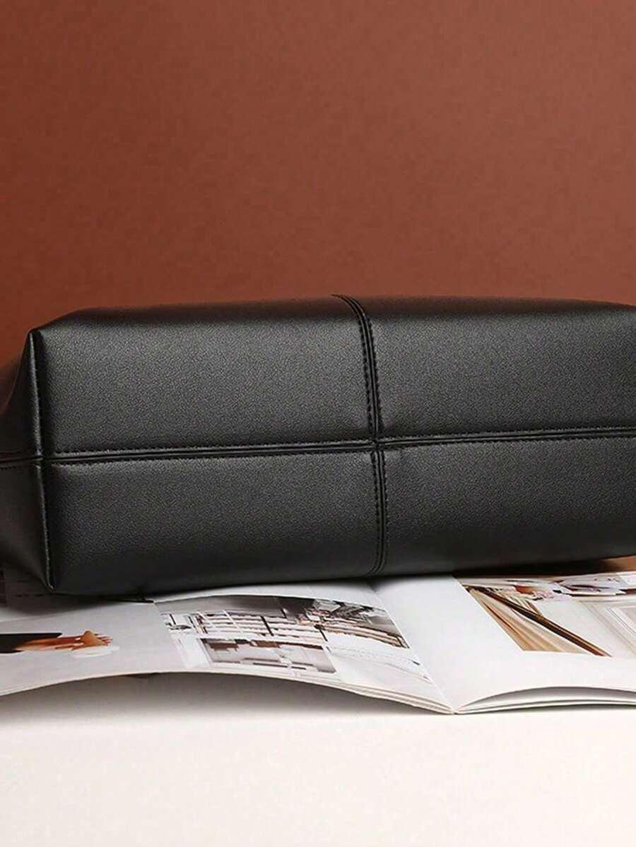 SHEIN CZARNA TOREBKA IMITACJA SKÓRY S07__24X34X13CM
