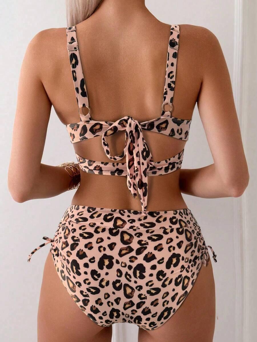 SHEIN DWUCZĘŚCIOWY STRÓJ KĄPIELOWY ANIMAL PRINT S09__XL