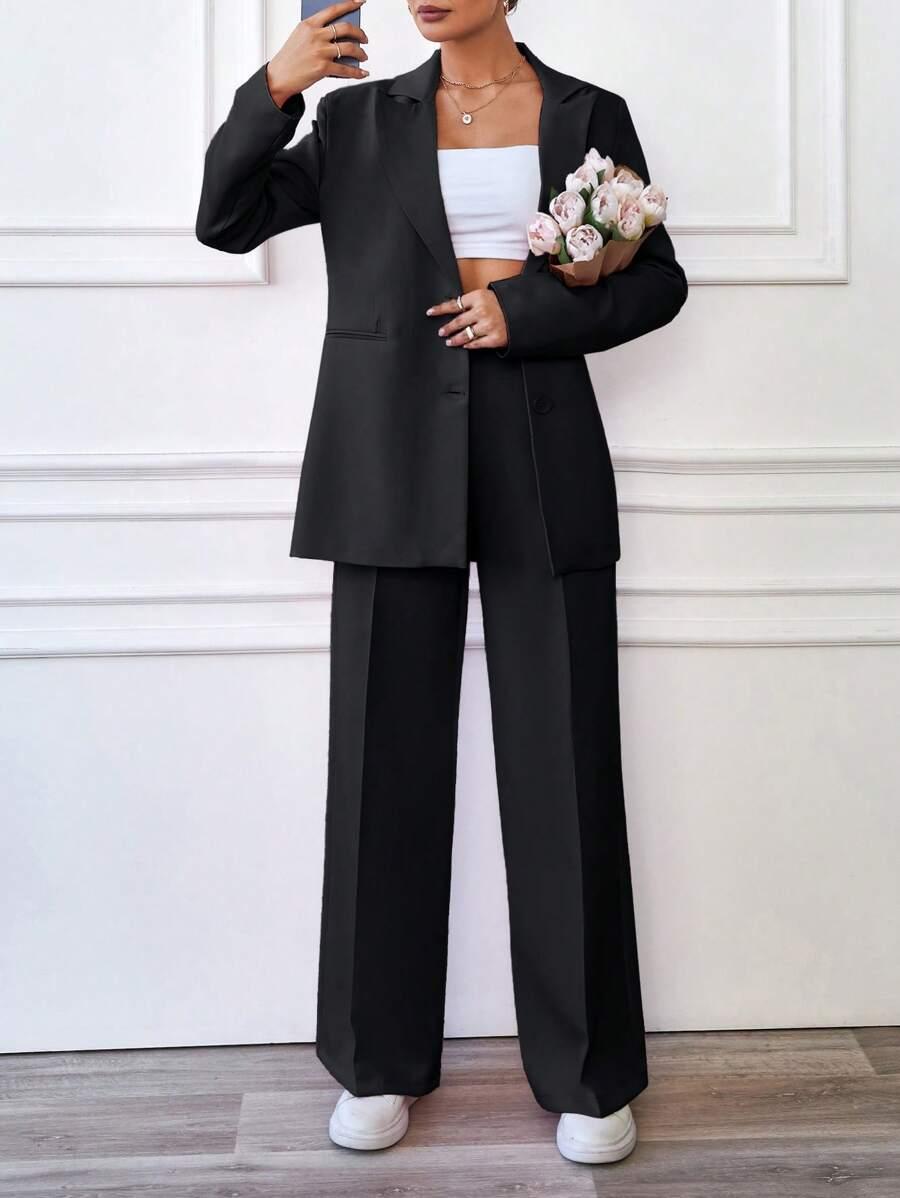 SHEIN MARYNARKA SPODNIE KOMPLET S06__S