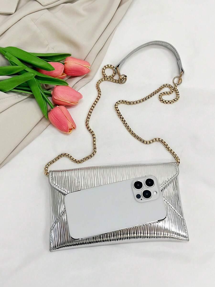 SHEIN SREBRNA TOREBKA KOPERTÓWKA S07__21X13CM