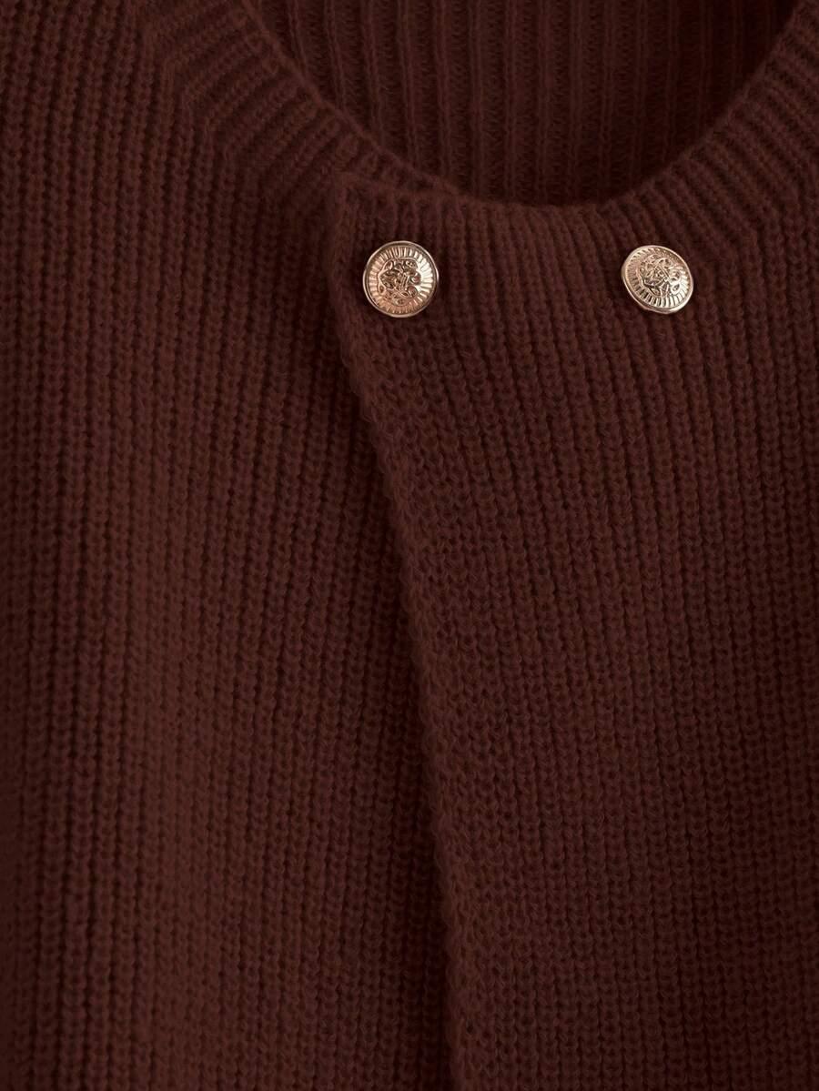 GLOWEVE BRĄZOWY SWETER NARZUTKA S06__S