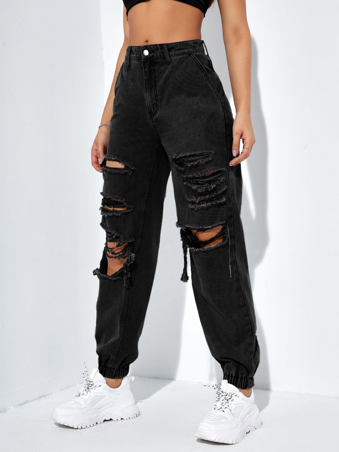 SHEIN CZARNE SPODNIE JEANS S06__S
