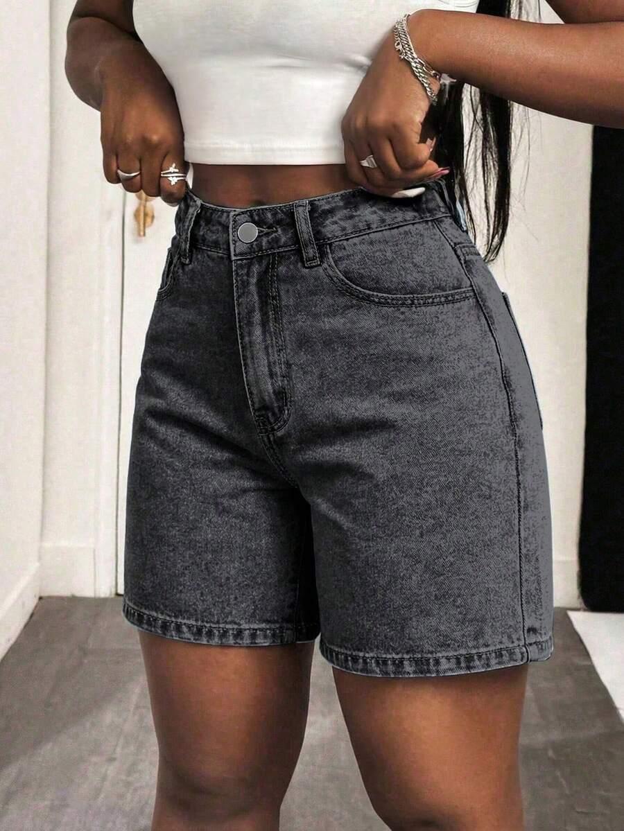 SHEIN SZARE SPODENKI JEANS S06__S