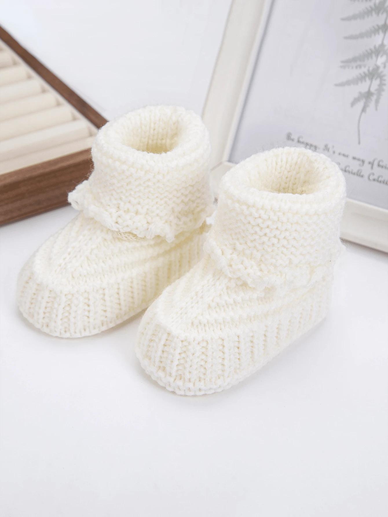 SHEIN BIAŁE DZIANINOWE SKARPETY W01