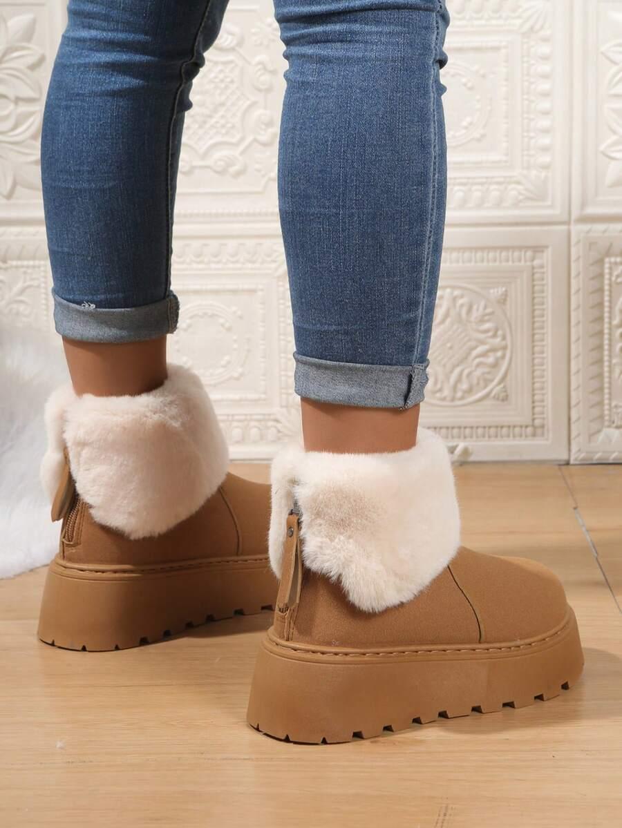 SHEIN BEŻOWE ŚNIEGOWCE PLATFORMA W01__39