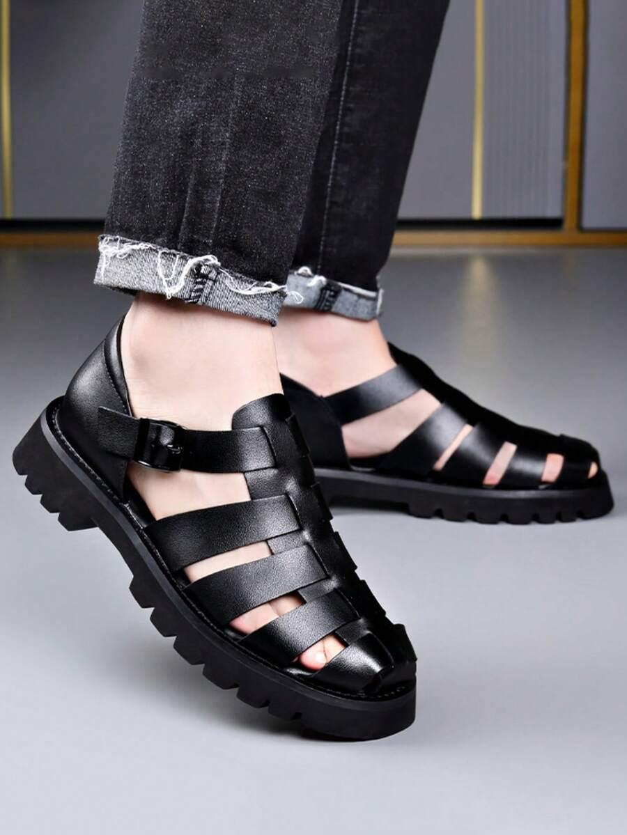 SHEIN CZARNE SANDAŁY KLAMRA S06__41
