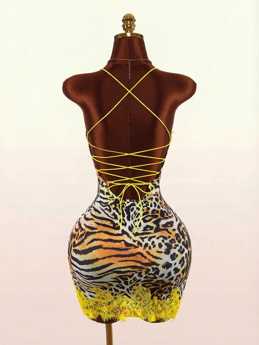 SHEIN MINI SUKIENKA ANIMAL PRINT S06__M