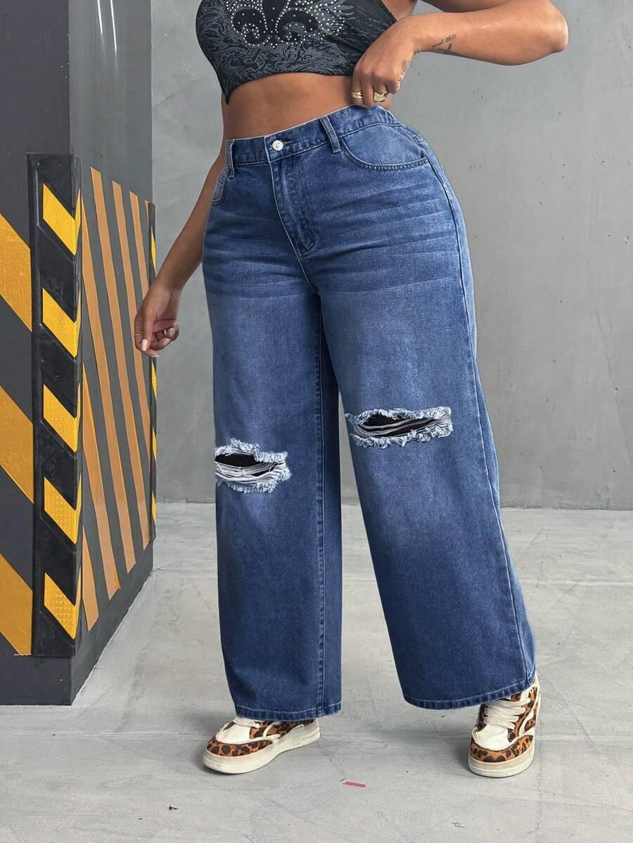 SHEIN PROSTE SPODNIE JEANS PK01__M