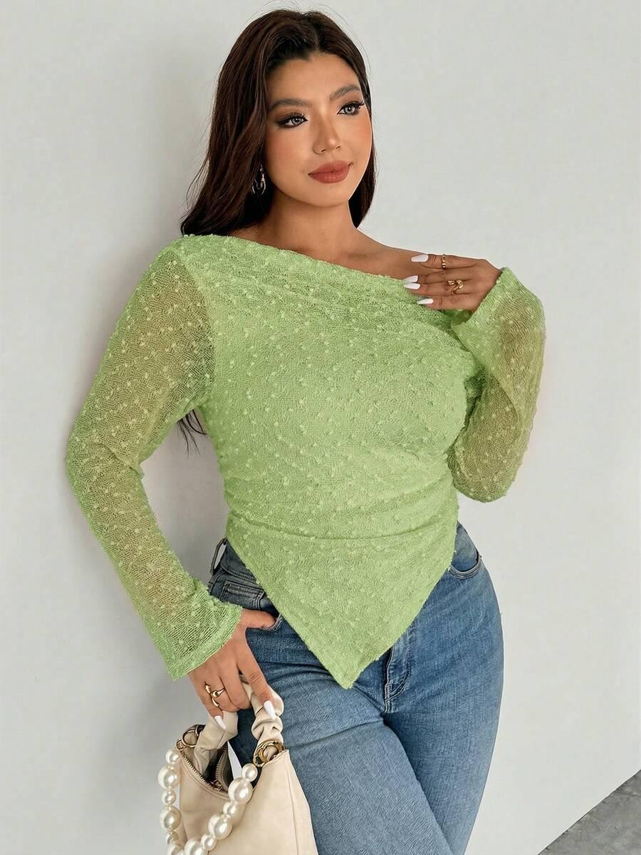 SHEIN ZIELONA BLUZKA DŁUGI RĘKAW S06__46