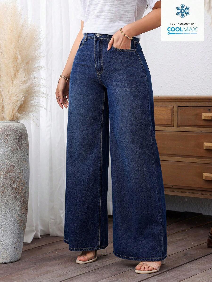 SHEIN GRANATOWE SPODNIE JEANS S06__XXS