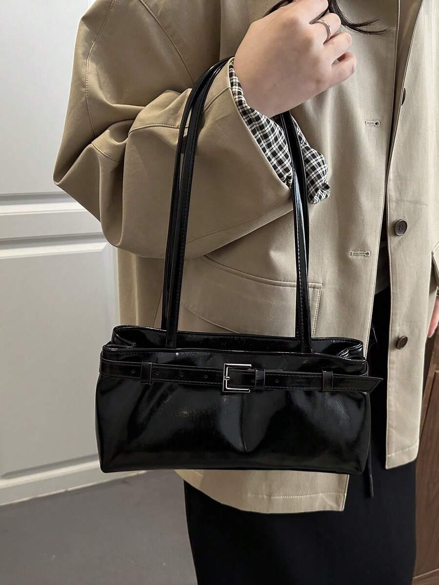 SHEIN CZARNA TOREBKA IMITACJA SKÓRY S07__27X9X13