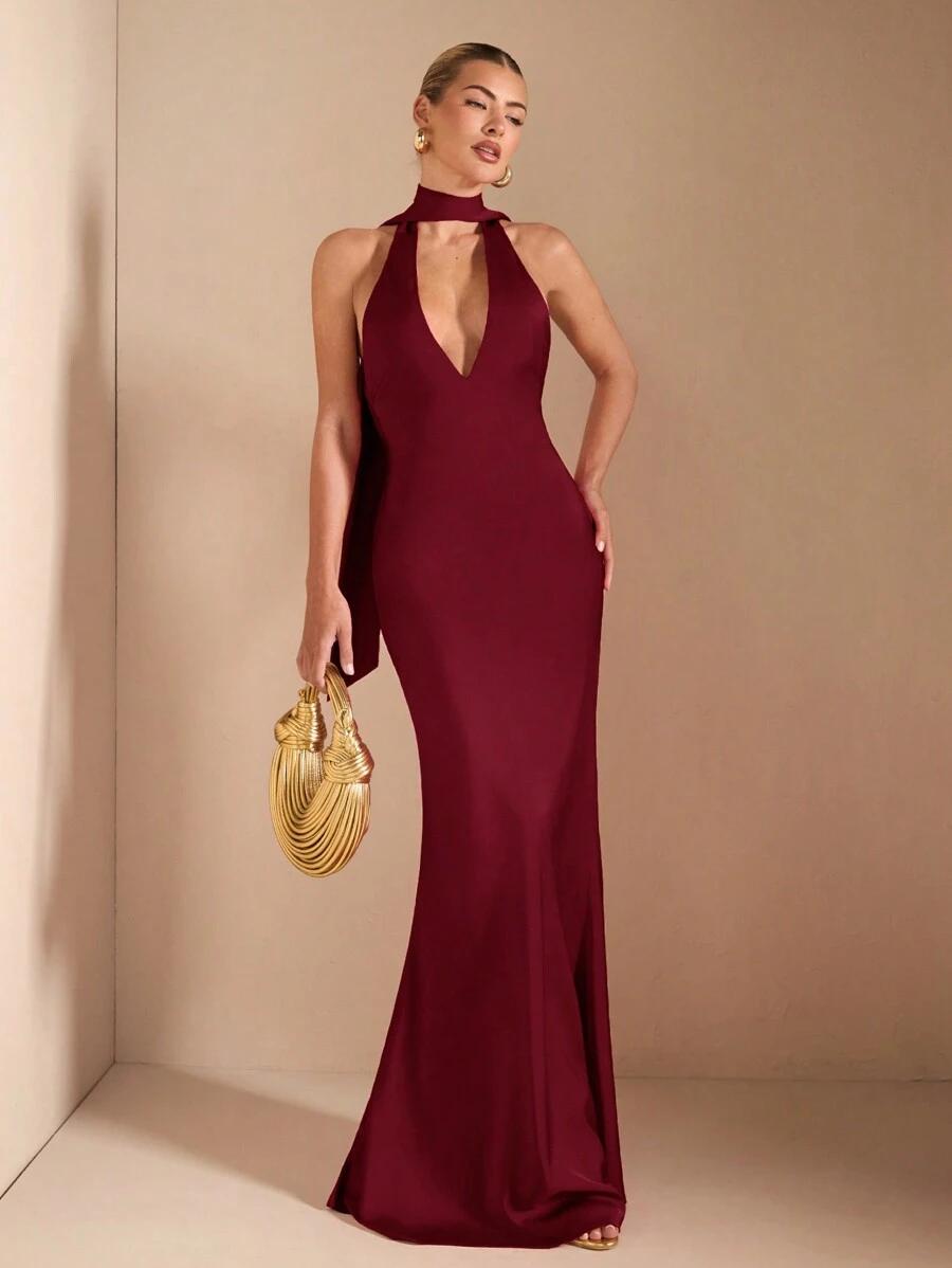 SHEIN BORDOWA MAXI SUKIENKA S06__XS