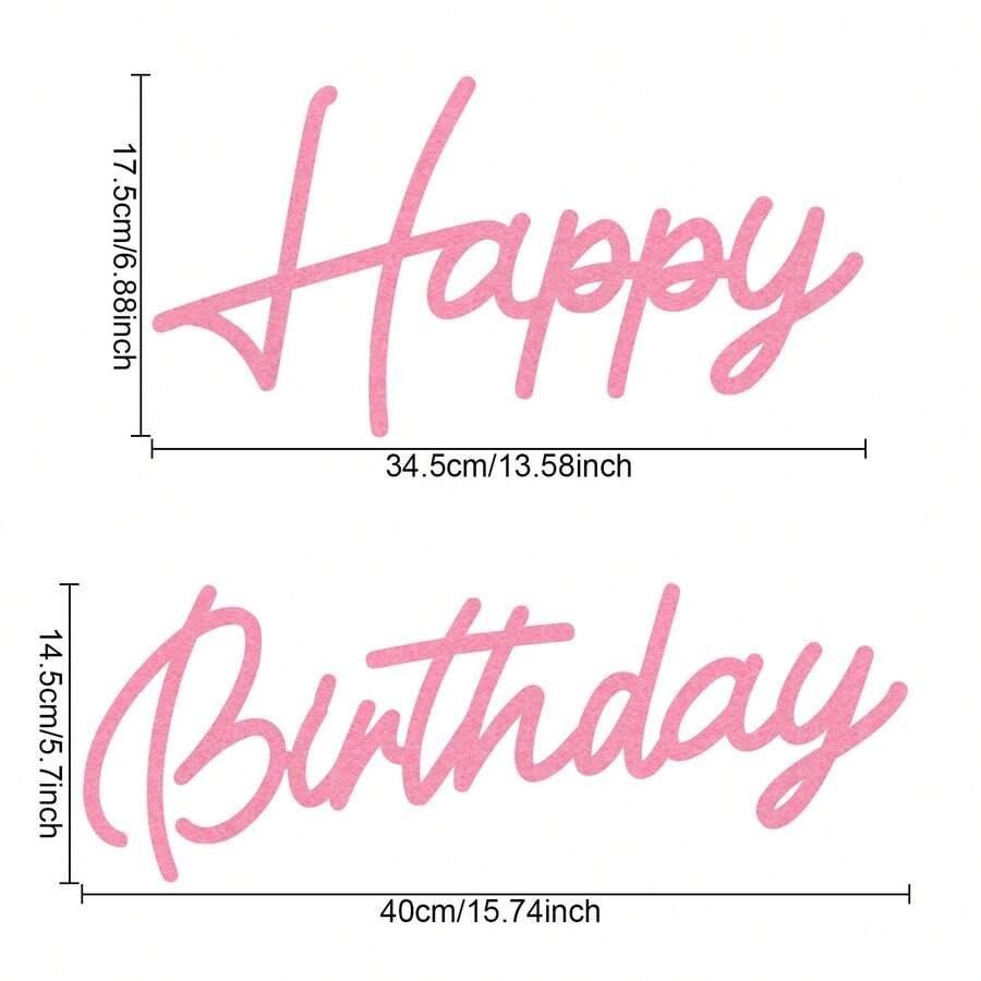 SHEIN ZŁOTY NAPIS HAPPY BIRTHDAY S07__14,5X40CM
