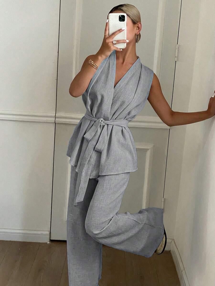 SHEIN BLUZKA SPODNIE KOMPLET S06__S
