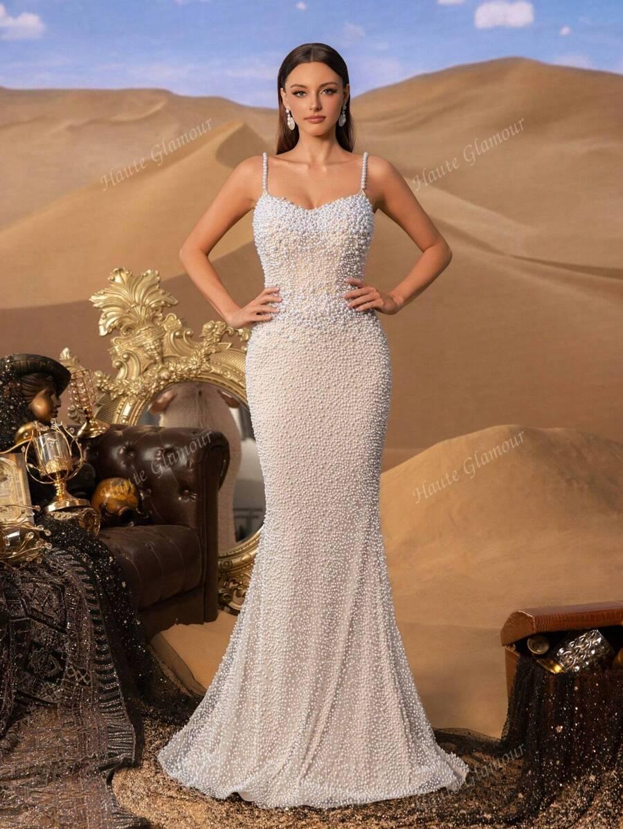 FAERIESTY BEŻOWA MAXI SUKIENKA ZDOBIENIE S06__XS