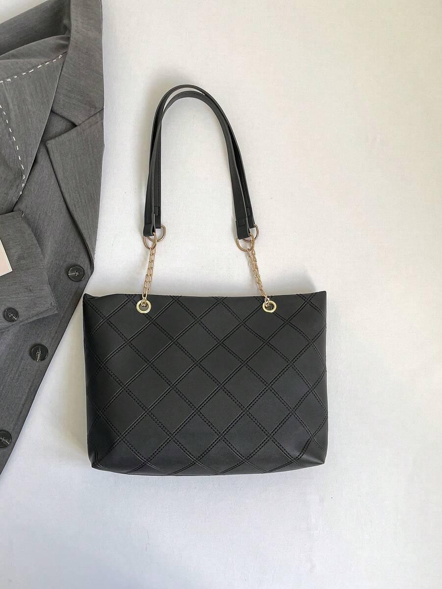SHEIN CZARNA TOREBKA IMITACJA SKÓRY S07__33X22X6,5