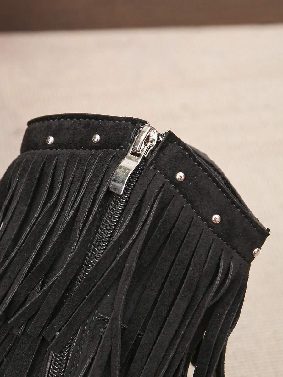 SHEIN CZARNE KOWBOJKI IMITACJA ZAMSZU W01__35