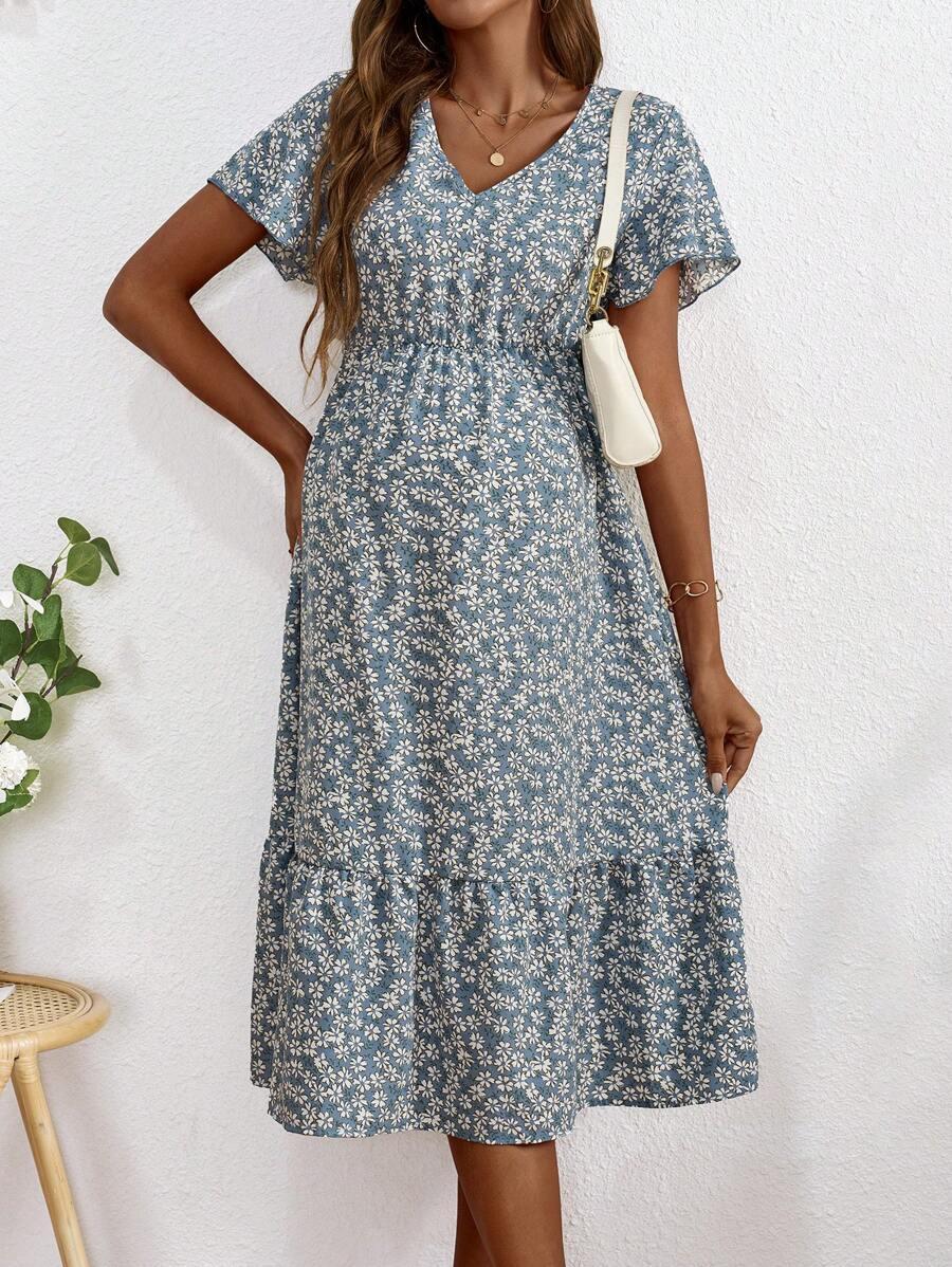 SHEIN MIDI SUKIENKA W KWIATY S06__XS
